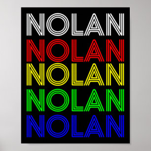 Nolan Personlig First Namn Retro Vintage Stil Poster