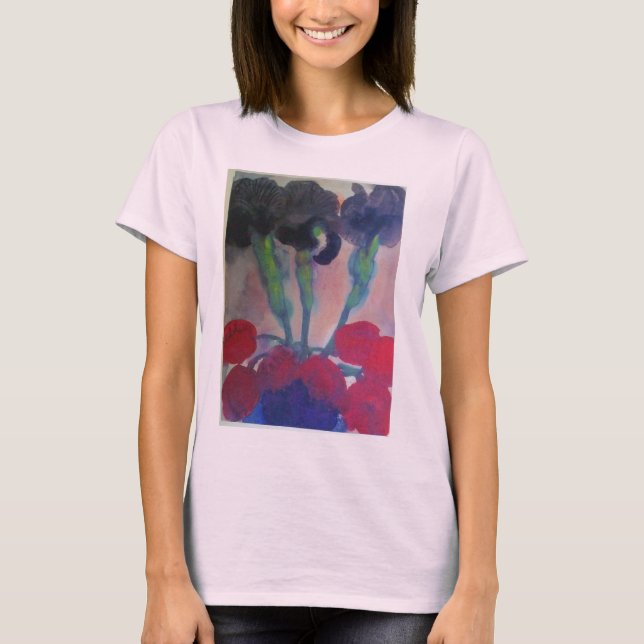 Nolde - Black Irises & Red Tulips Tee Shirt (Framsida)