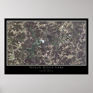 Nolin River Sjö Kentucky Satellite Poster Karta