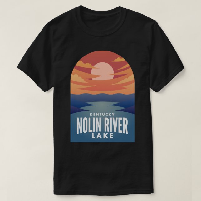 Nolin River Sjö KY Retro Sunset Sticker T Shirt (Design framsida)