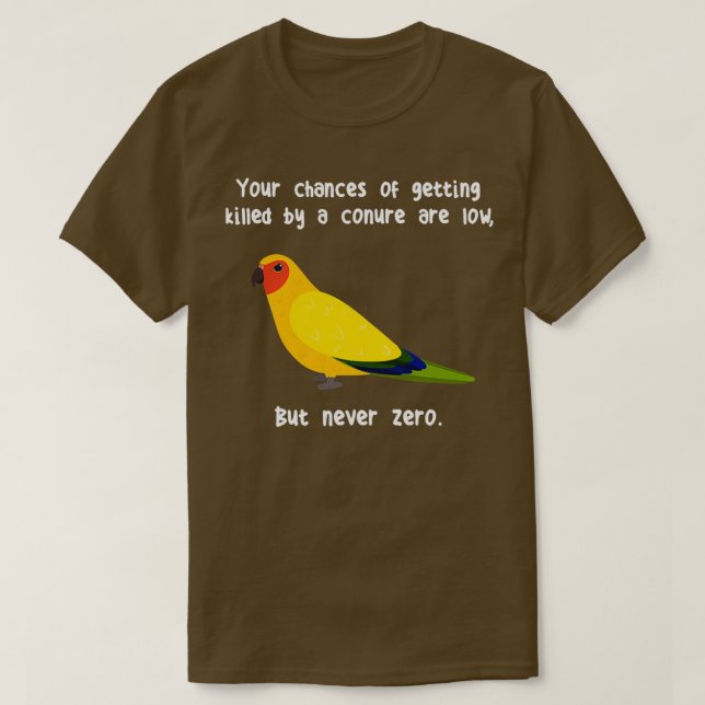 Noll aldrig Sol Conure 1 T Shirt (Design framsida)