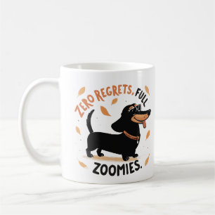 Noll Ånger Full Zoomies Mugg – Rolig Dachshund