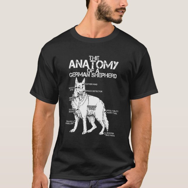 Noll Bark 30-anatomi hos tysk shepherd för mig T Shirt (Framsida)