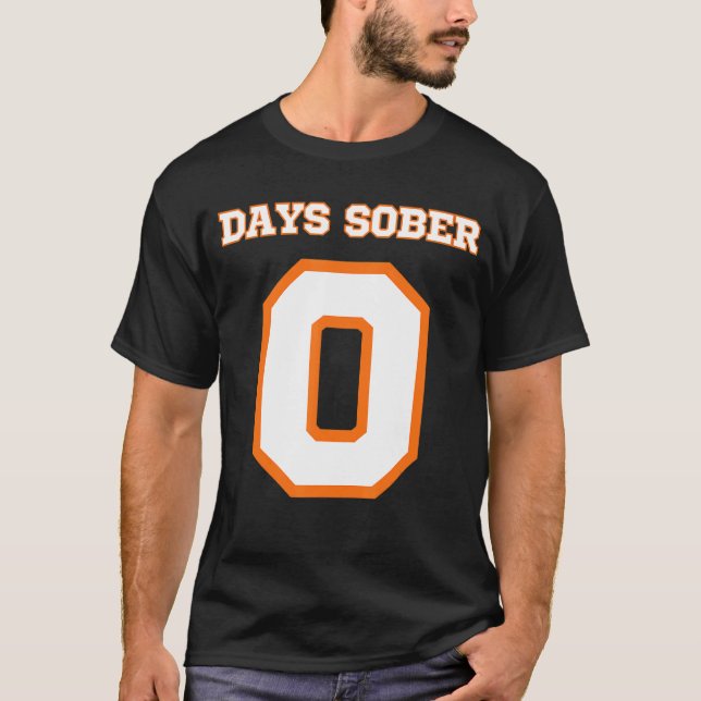 Noll dagar Sober Funny Drinking T Shirt (Framsida)