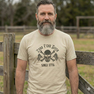 Noll F*ckar Bryr Sig Sedan 1776, Dödskalle T-Shirt
