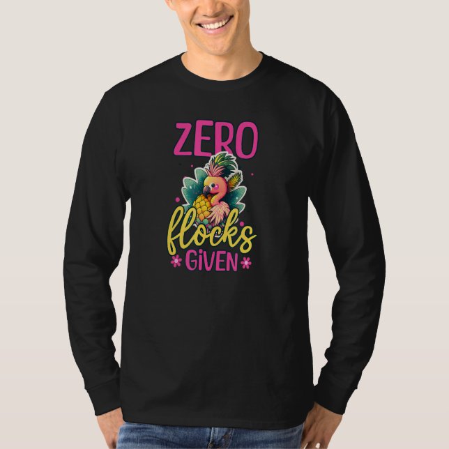 Noll flockar ges flamingo Ananas T Shirt (Framsida)