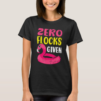 Noll flockar givna rosa flamingo vadarfågel t shirt