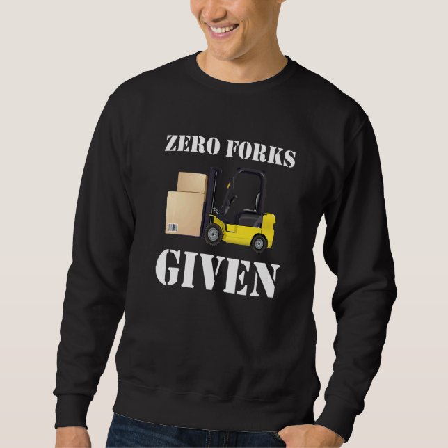 Noll gafflar Given gaffeltruck   Lång Ärmad Tröja (Framsida)