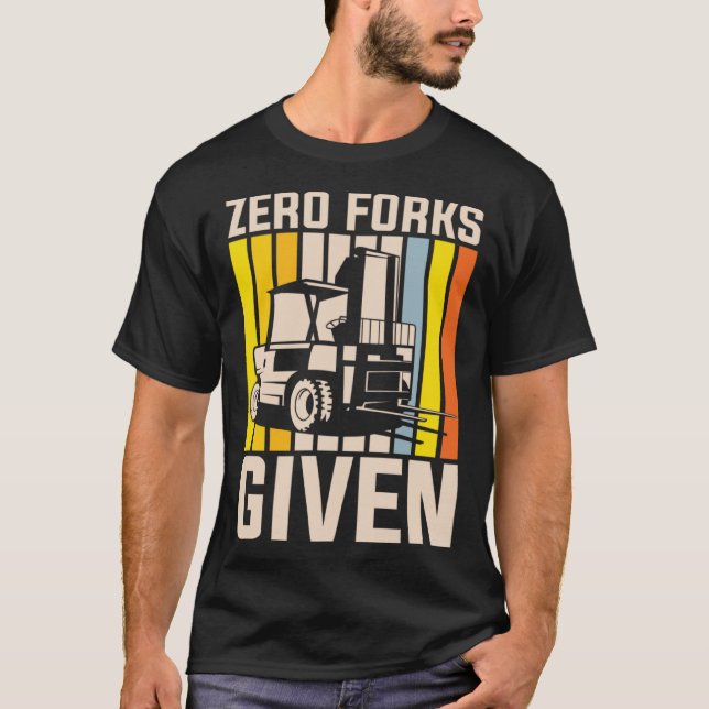 Noll gafflar givna tung utrustningsoperatör t shirt (Framsida)