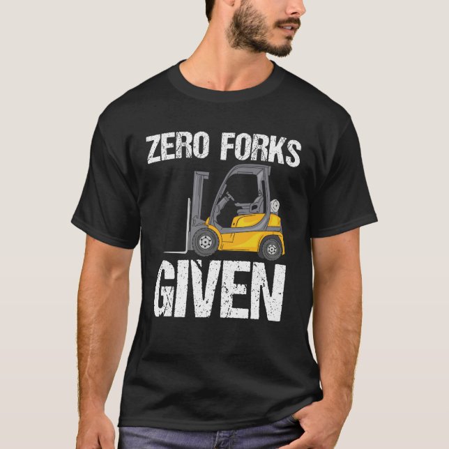 Noll-gafflar som ges - fjällande gaffel t shirt (Framsida)