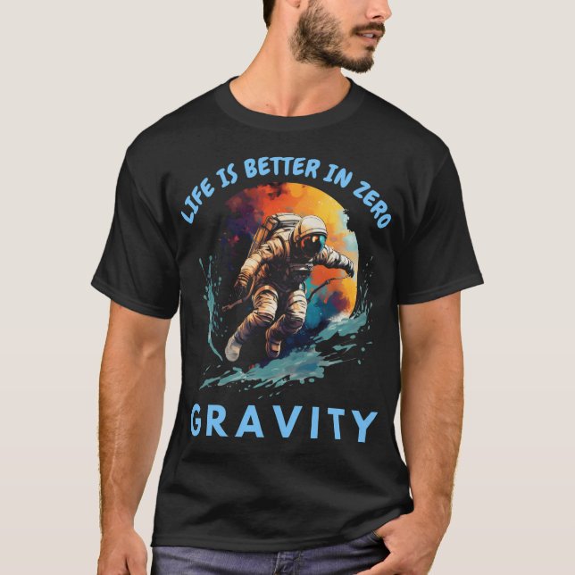Noll Gravity Äventyr med astronauter T Shirt (Framsida)
