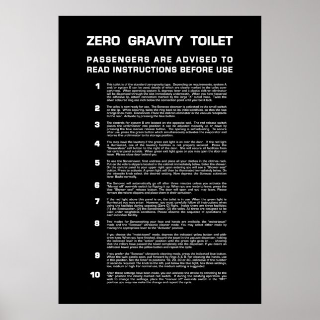 Noll Gravity Bathroom vit Fullt Poster (Framsidan)