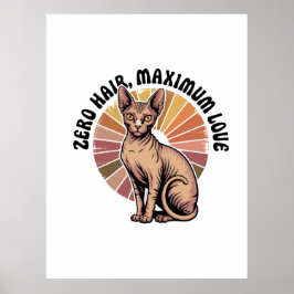 Noll Hår Maximal Kärlek Sphynx Konst Poster