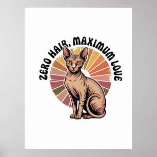 Noll Hår Maximal Kärlek Sphynx Konst Poster