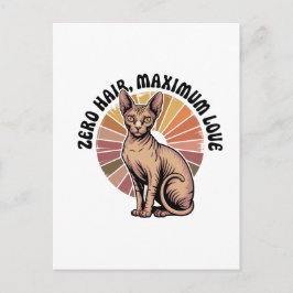 Noll Hår Maximal Kärlek Sphynx Konst Vykort