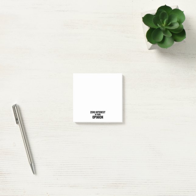 Noll Intresse För Din Åsikt Post-it Block (Kontor)