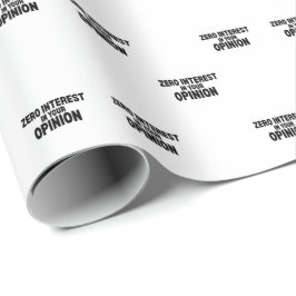 Noll Intresse För Din Åsikt Typografisk Inpackning Presentpapper