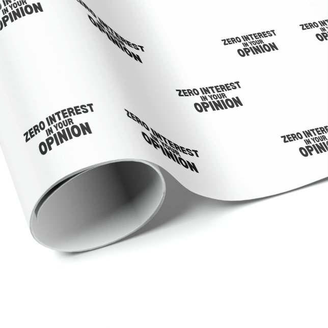 Noll Intresse För Din Åsikt Typografisk Inpackning Presentpapper (Rullad Hörn)