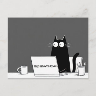 Noll Kattivation Katt – Rolig Lättja Arbetsrelater Vykort