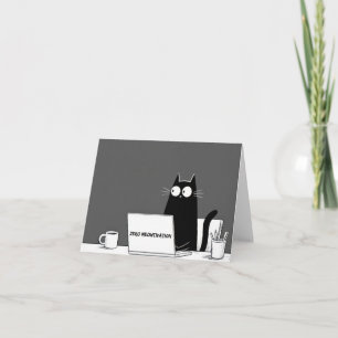 Noll Kattmotivation – Rollig Laten Arbets Cartoon Tack Kort