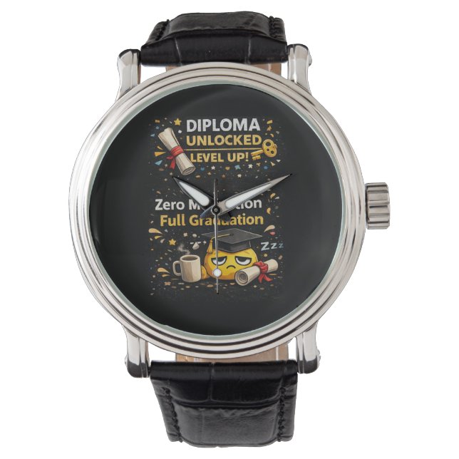Noll Motivation Helt Examen Rolig Tröja  Armbandsur (Framsida)