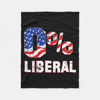 Noll Procent 0% Liberal Vintage Usa Flagga Litisk  Fleecefilt