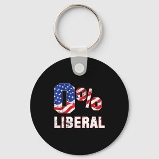Noll Procent 0% Liberal Vintage Usa Flagga Litisk  Nyckelring