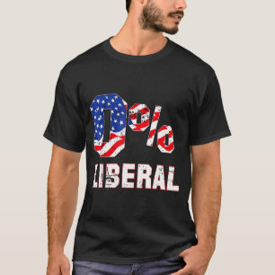 Noll Procent 0% Liberal Vintage Usa Flagga Litisk T Shirt