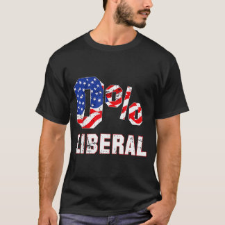 Noll Procent 0% Liberal Vintage Usa Flagga Litisk  T Shirt