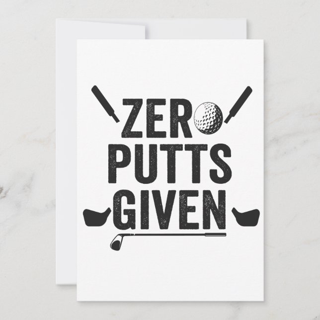 Noll Puttar Given Rolig Golf Sport Golfande Pappa  Inbjudningar (Framsida)