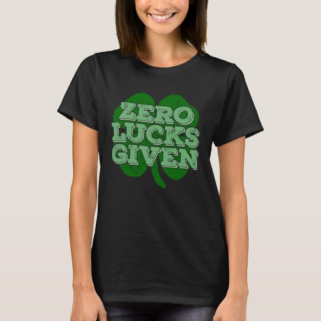Noll tur ges irländsk Shamrock  St Patricks Day T Shirt (Framsida)