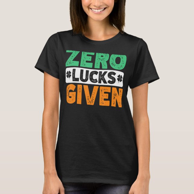 Noll Tur ges till Funny Saint patrick's day T Shirt (Framsida)