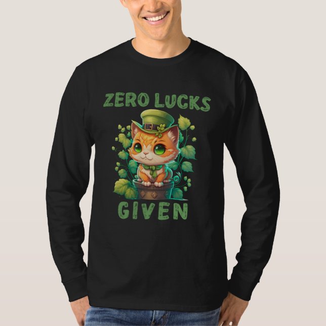 Noll tur given Söt katt St Patricks Day Party W T Shirt (Framsida)