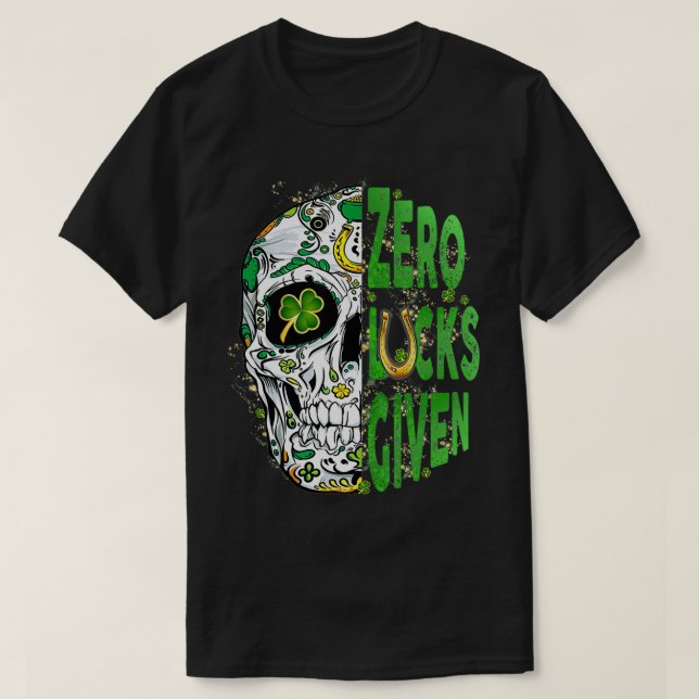 Noll-Tur med udda St patricks day Skull T Shirt (Design framsida)