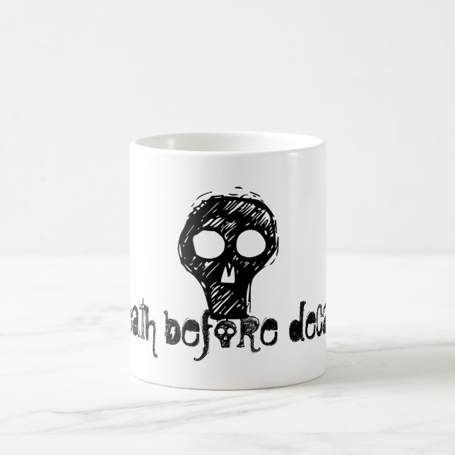 nolla död för decaf! , hwdesigner magisk mugg (Center)