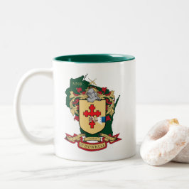 Nolla-" Donnell familj Crest_Wisconsin Mug_Green Två-Tonad Mugg