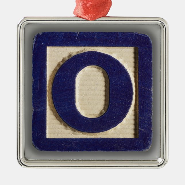 Nolla för alfabetleksakkvarter julgransprydnad metall (Framsidan)