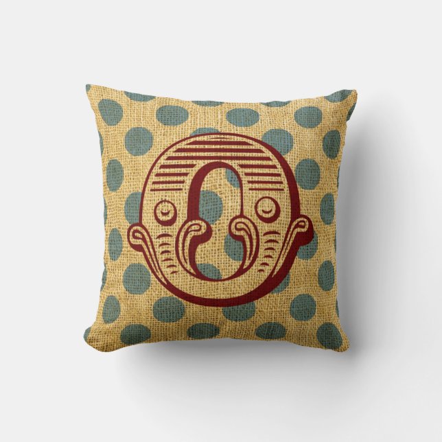 Nolla för vintagecirkusbrev kudde (Framsida)