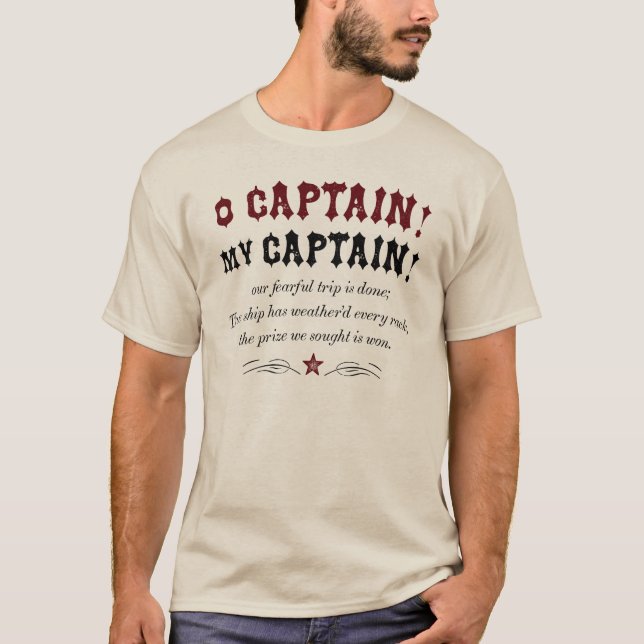 Nolla-kapten! Min kapten! - Vintagestil Tee Shirt (Framsida)