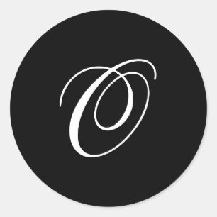Nolla-Monogramklistermärkear Runt Klistermärke