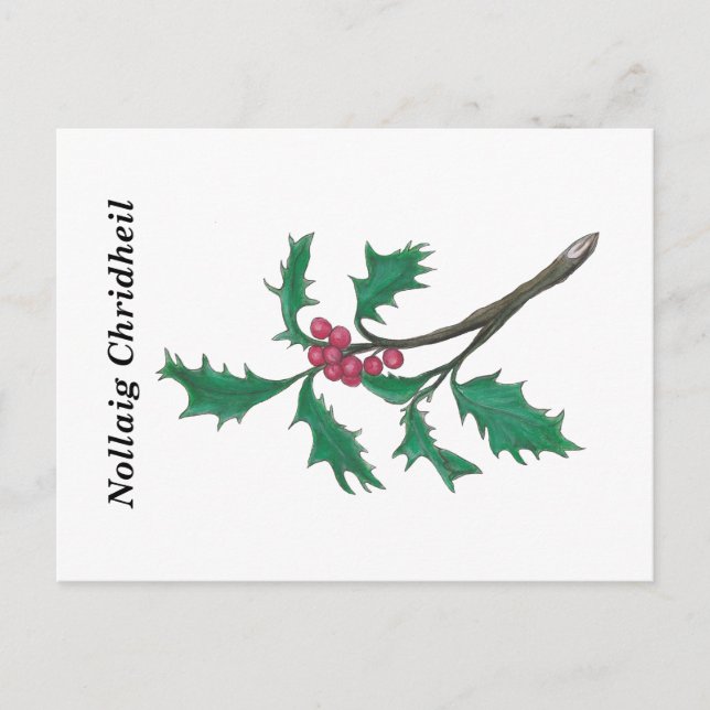 Nollaig Chridheil (God jul på gaeliska) Vykort (Framsida)