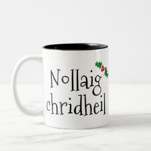 Nollaig chridheil god jul skotsk gaelik. Två-Tonad mugg