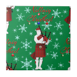 Nollaig Chridheil Scottish God jul Scottis Kakelplatta