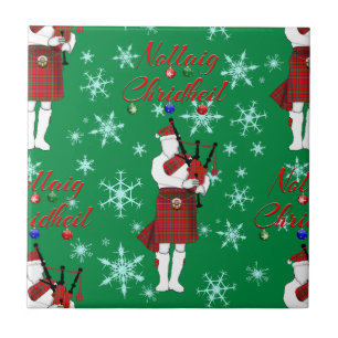 Nollaig Chridheil Scottish God jul Scottis Kakelplatta