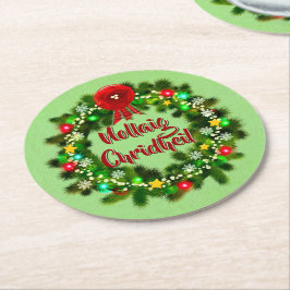 Nollaig Chridheil Scottish jul Underlägg Papper Rund