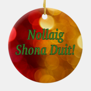 Nollaig Shona Duit! god jul på iriska gf Julgransprydnad Keramik