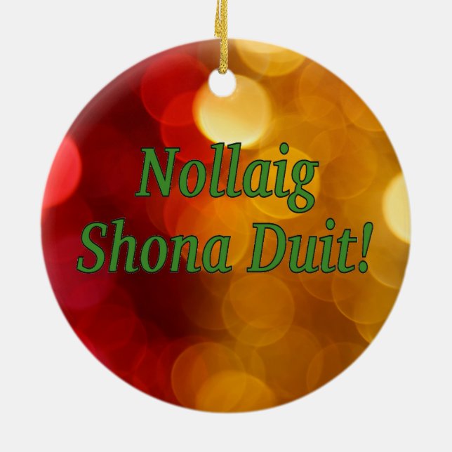 Nollaig Shona Duit! God jul på iriska gf Julgransprydnad Keramik (Baksidan)