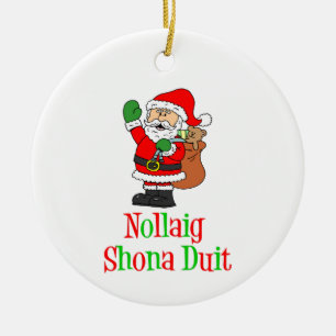 Nollaig Shona Duit Irish jul Ceramic O Julgransprydnad Keramik