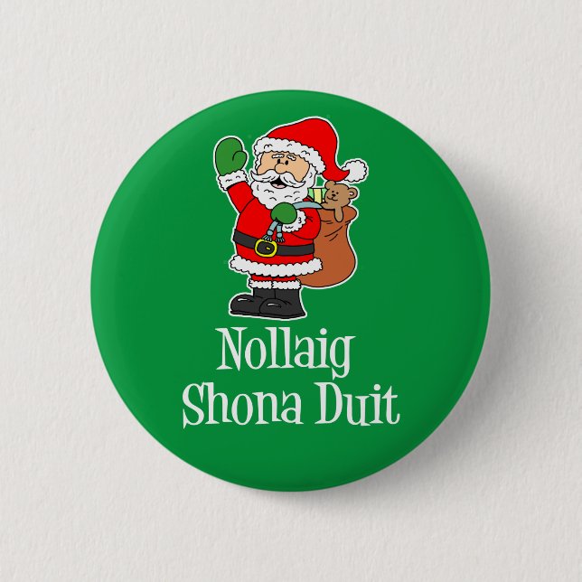 Nollaig Shona Duit Irish jultomten Knapp (Framsida)