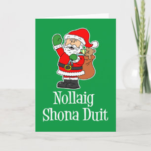 Nollaig Shona Duit Irish jultomten Kort